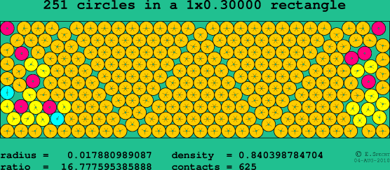 251 circles in a rectangle