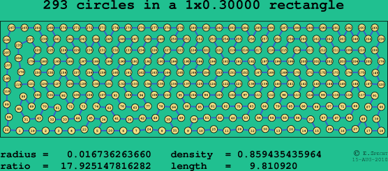 293 circles in a rectangle