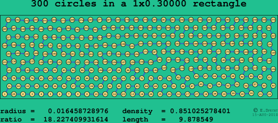 300 circles in a rectangle
