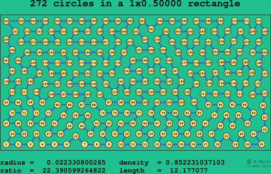 272 circles in a rectangle