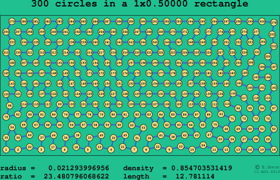 300 circles in a rectangle