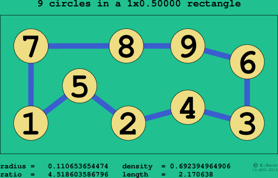 9 circles in a rectangle