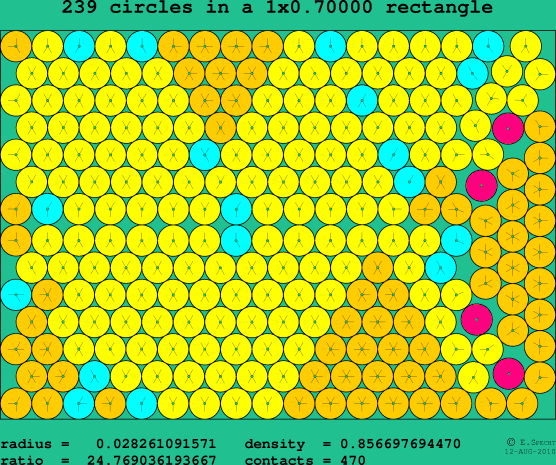 239 circles in a rectangle