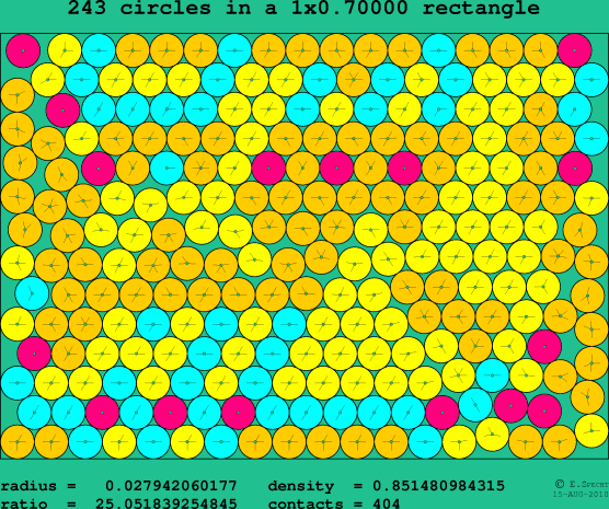 243 circles in a rectangle