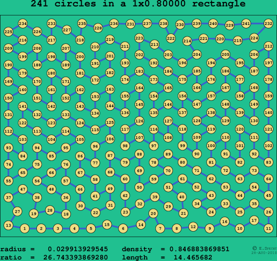 241 circles in a rectangle