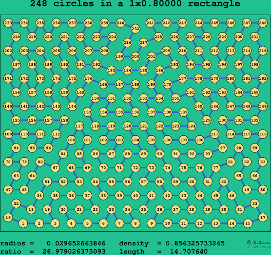 248 circles in a rectangle