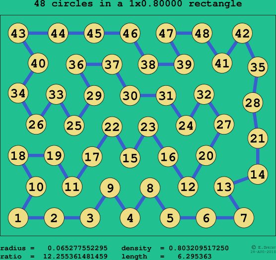 48 circles in a rectangle