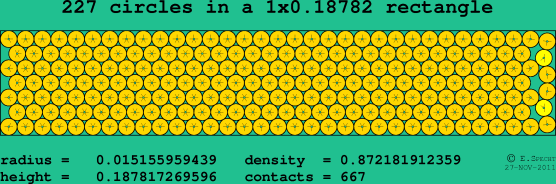 227 circles in a rectangle