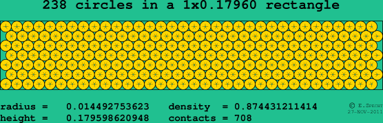238 circles in a rectangle