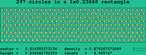 297 circles in a rectangle