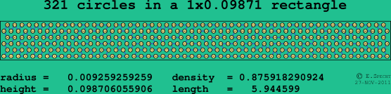 321 circles in a rectangle