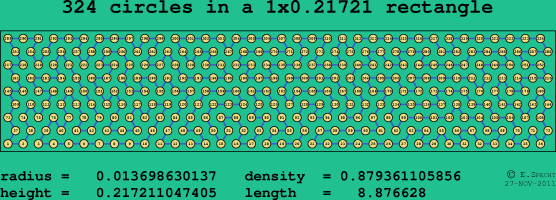 324 circles in a rectangle