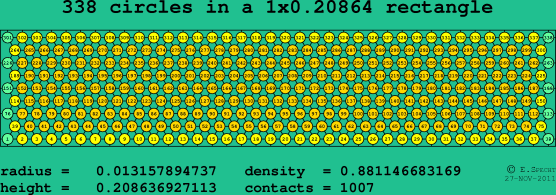 338 circles in a rectangle