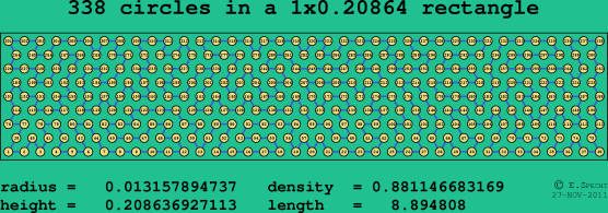 338 circles in a rectangle