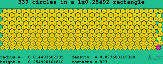 339 circles in a rectangle