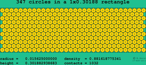 347 circles in a rectangle