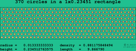 370 circles in a rectangle