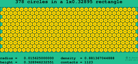 378 circles in a rectangle