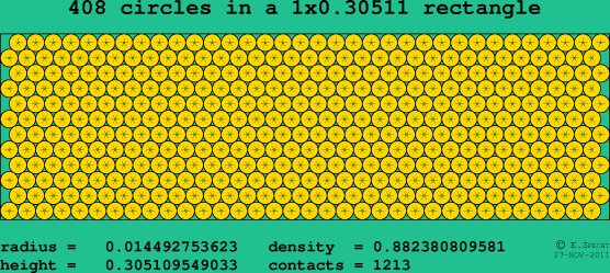408 circles in a rectangle