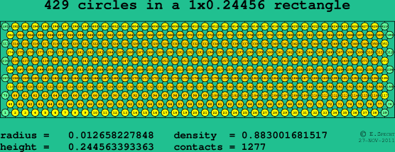 429 circles in a rectangle