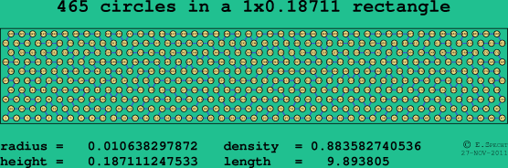 465 circles in a rectangle