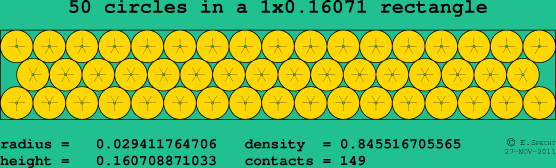 50 circles in a rectangle