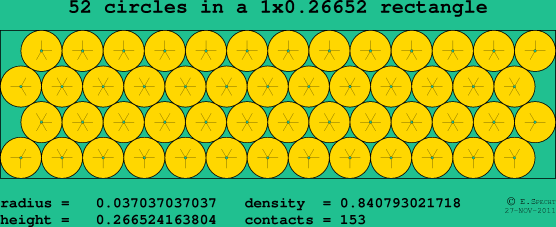 52 circles in a rectangle
