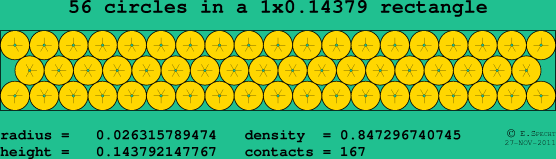 56 circles in a rectangle