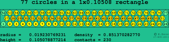 77 circles in a rectangle