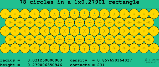78 circles in a rectangle