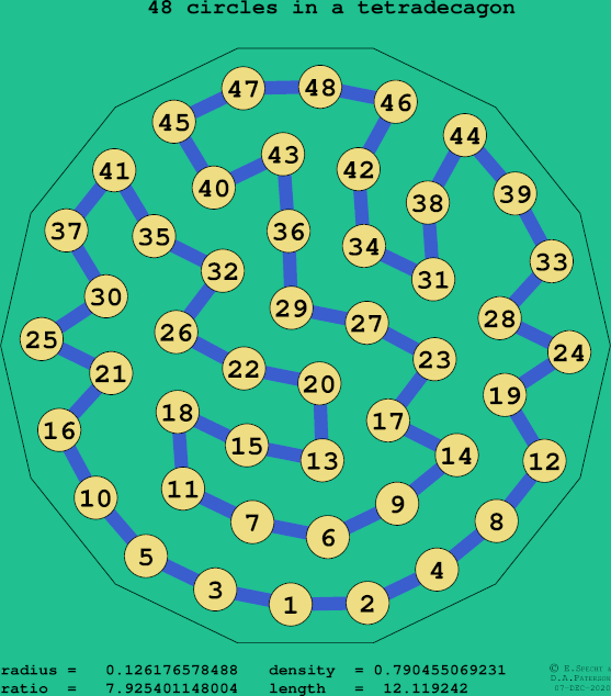 48 circles in a regular tetradecagon