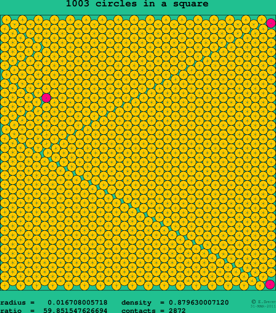 1003 circles in a square