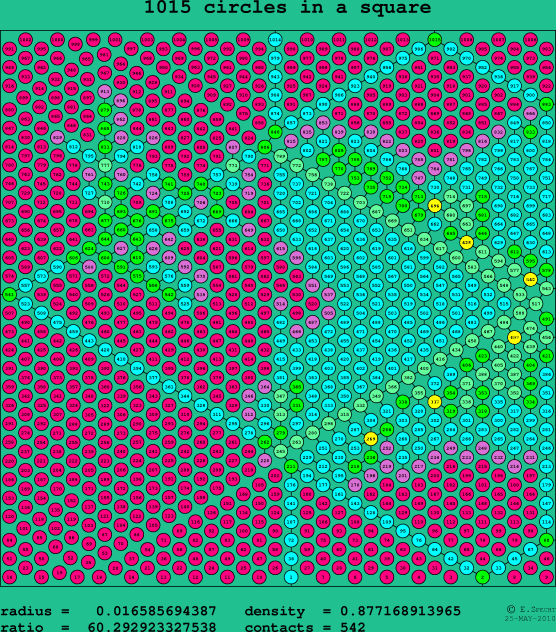 1015 circles in a square