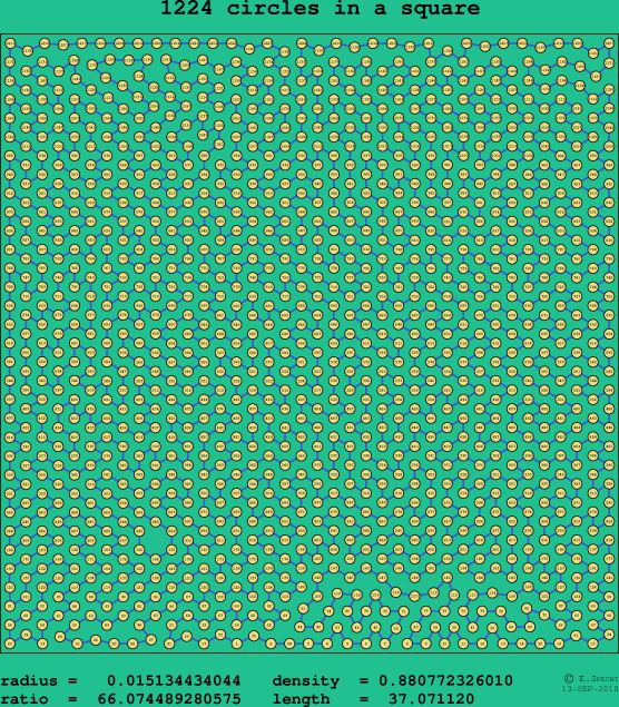 1224 circles in a square