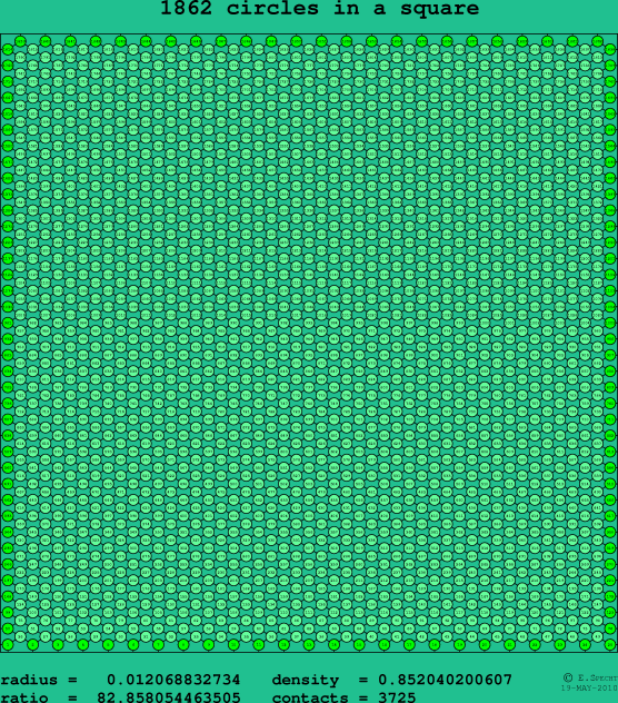 1862 circles in a square
