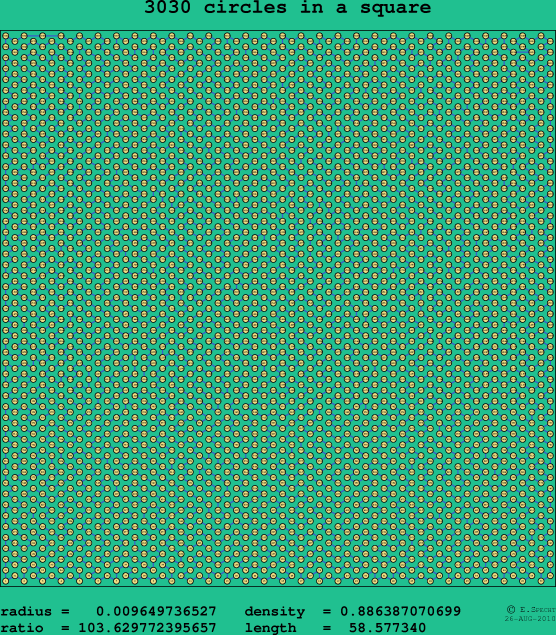 3030 circles in a square
