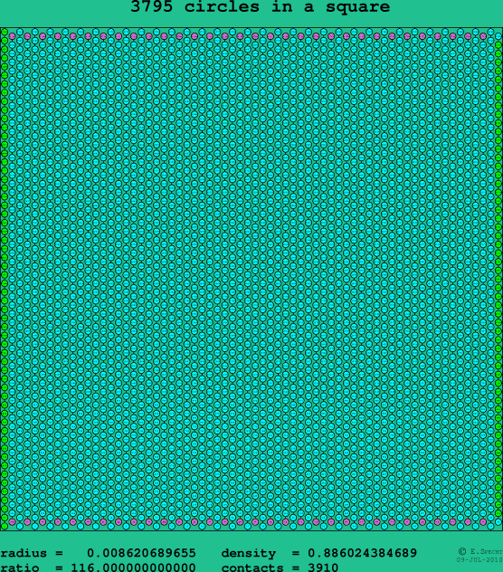 3795 circles in a square