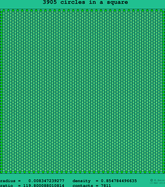 3905 circles in a square
