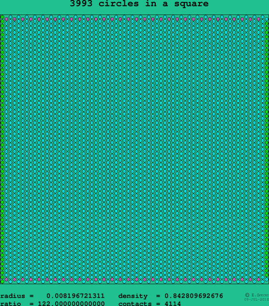 3993 circles in a square