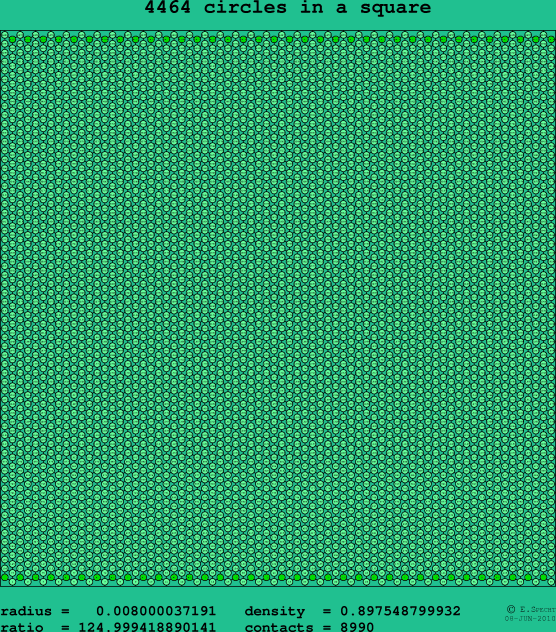 4464 circles in a square