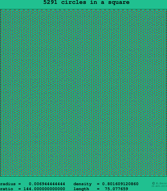 5291 circles in a square