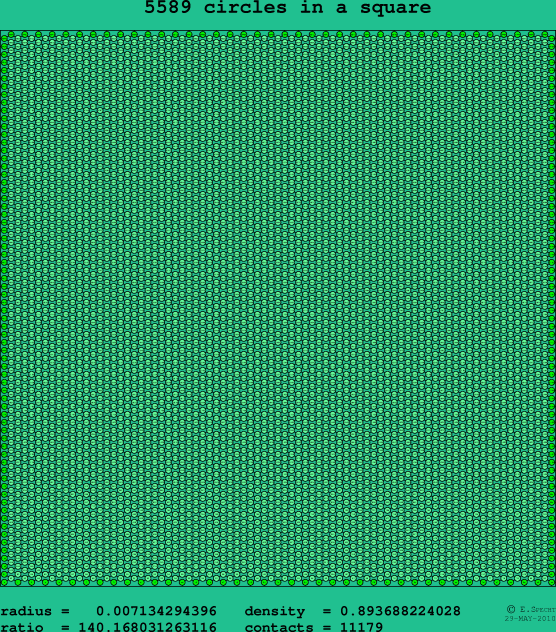5589 circles in a square