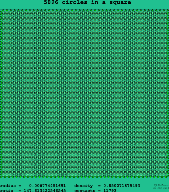 5896 circles in a square