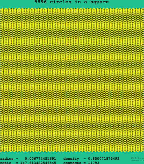 5896 circles in a square