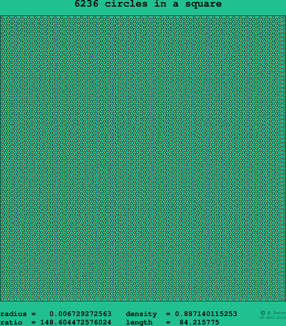 6236 circles in a square