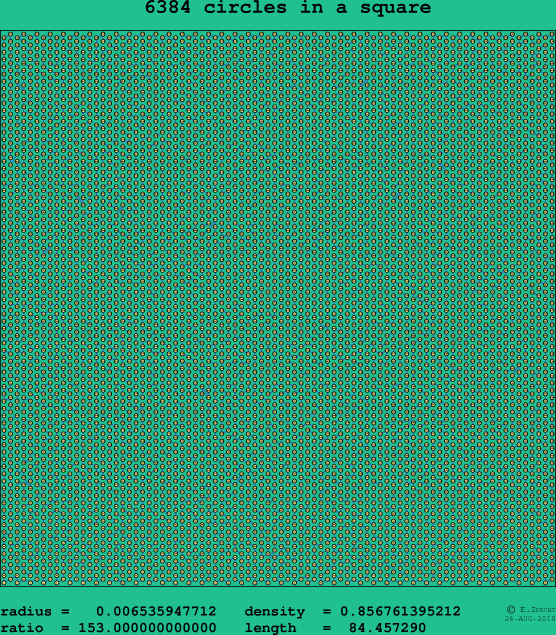 6384 circles in a square