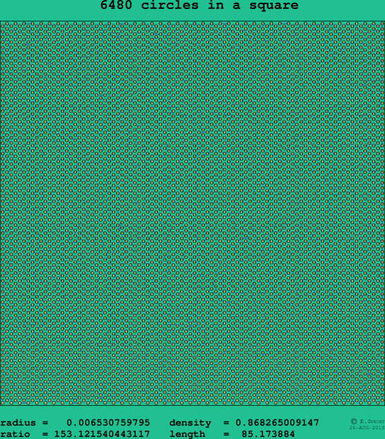 6480 circles in a square