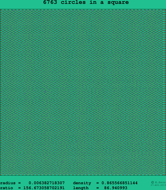 6763 circles in a square