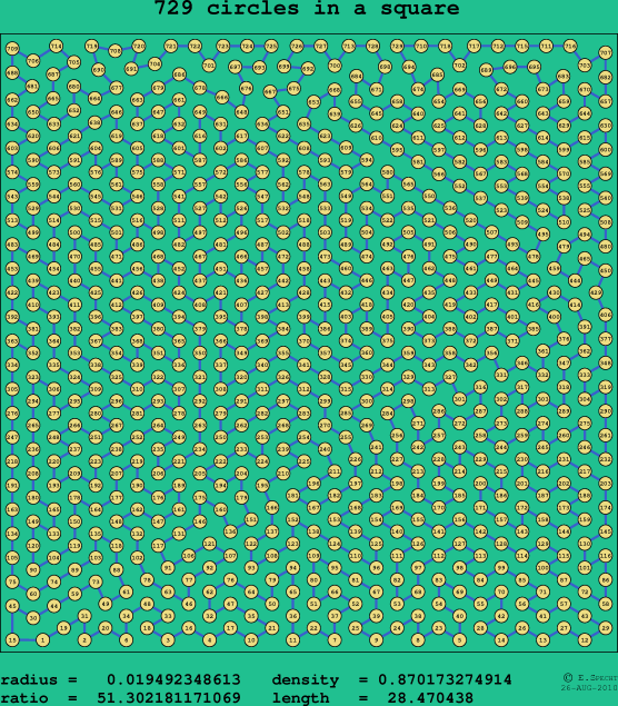 729 circles in a square