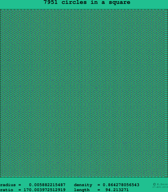 7951 circles in a square